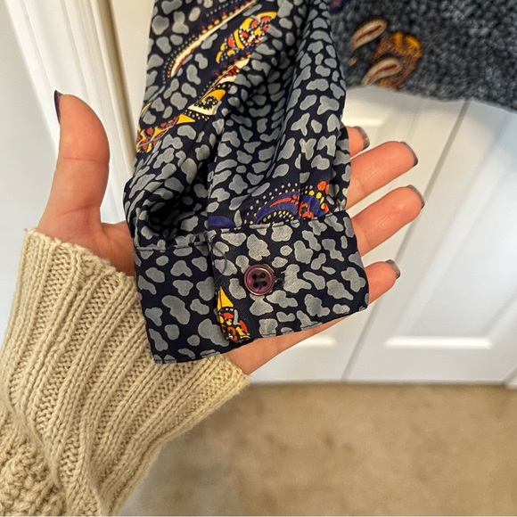 🎉Host Pick🎉 Vintage Nicola Button Down High Collard 80’s Styled Shirt size 6 - Picture 7 of 10